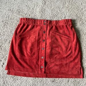 BCBGMaxazria Burnt Orange Suede Mini skirt